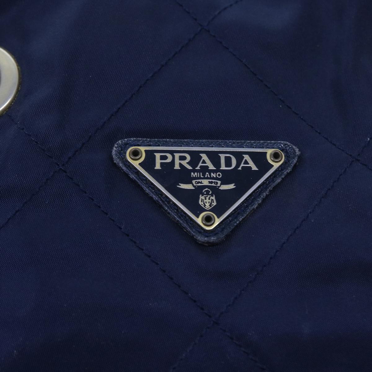 PRADA Chain Shoulder Bag Nylon Navy Auth fm2843