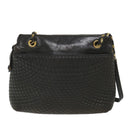BALLY Quilted Shoulder Bag Leather Black Auth fm2844-2