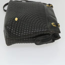 BALLY Quilted Shoulder Bag Leather Black Auth fm2844-4
