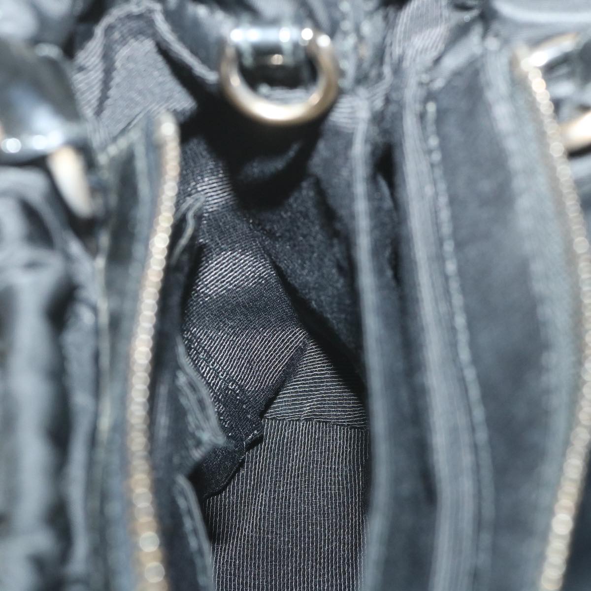 Salvatore Ferragamo Hand Bag Nylon 2way Black GG-21 C793 Auth fm2864