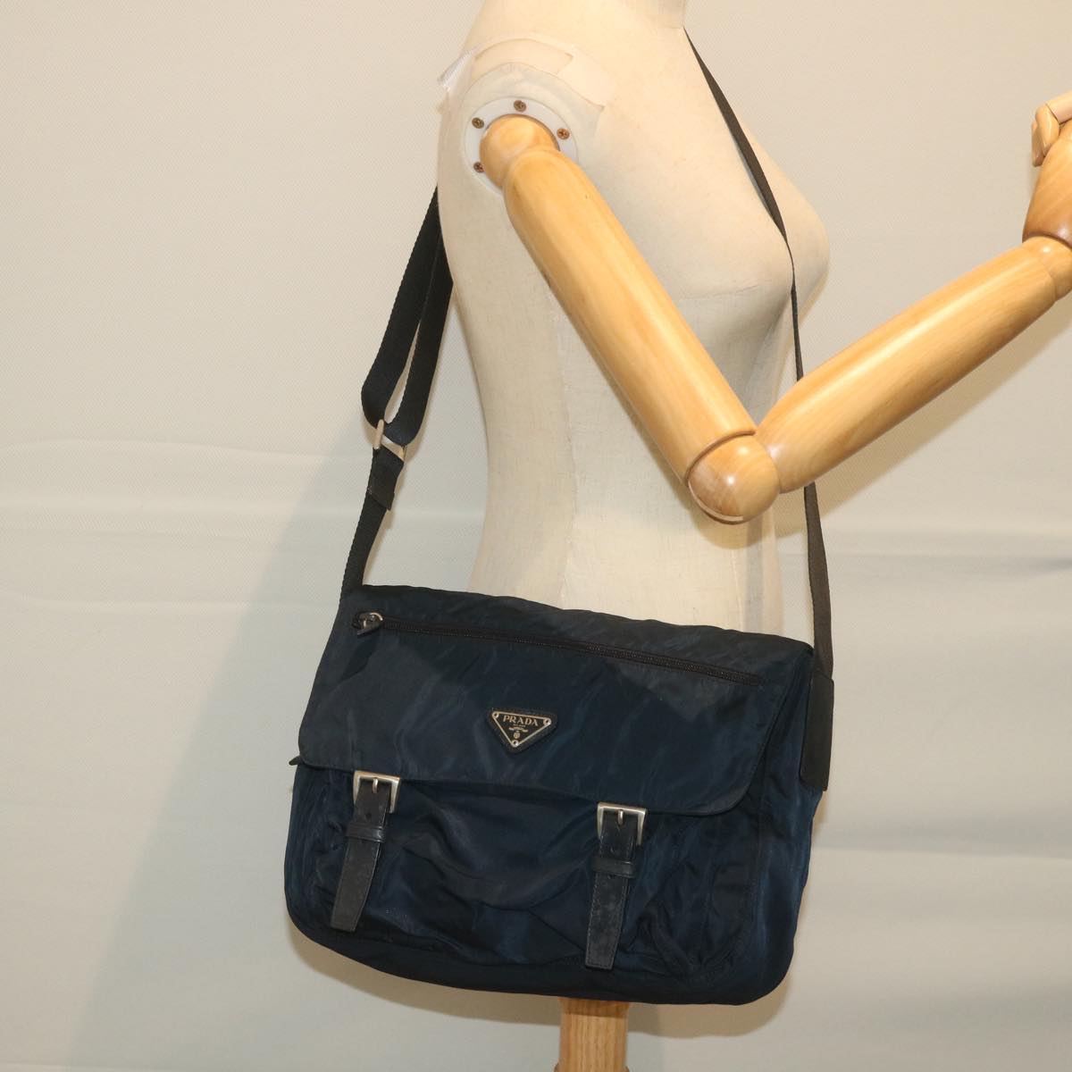 PRADA Shoulder Bag Nylon Navy Auth fm2926