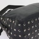 MCM Vicetos Logogram Studs Shoulder Bag PVC Leather Black Auth fm2976-13