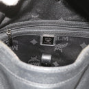 MCM Vicetos Logogram Studs Shoulder Bag PVC Leather Black Auth fm2976-16