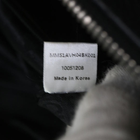 MCM Vicetos Logogram Studs Shoulder Bag PVC Leather Black Auth fm2976