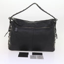 MCM Vicetos Logogram Studs Shoulder Bag PVC Leather Black Auth fm2976-25