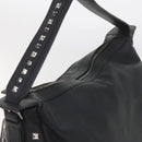 MCM Vicetos Logogram Studs Shoulder Bag PVC Leather Black Auth fm2976-6