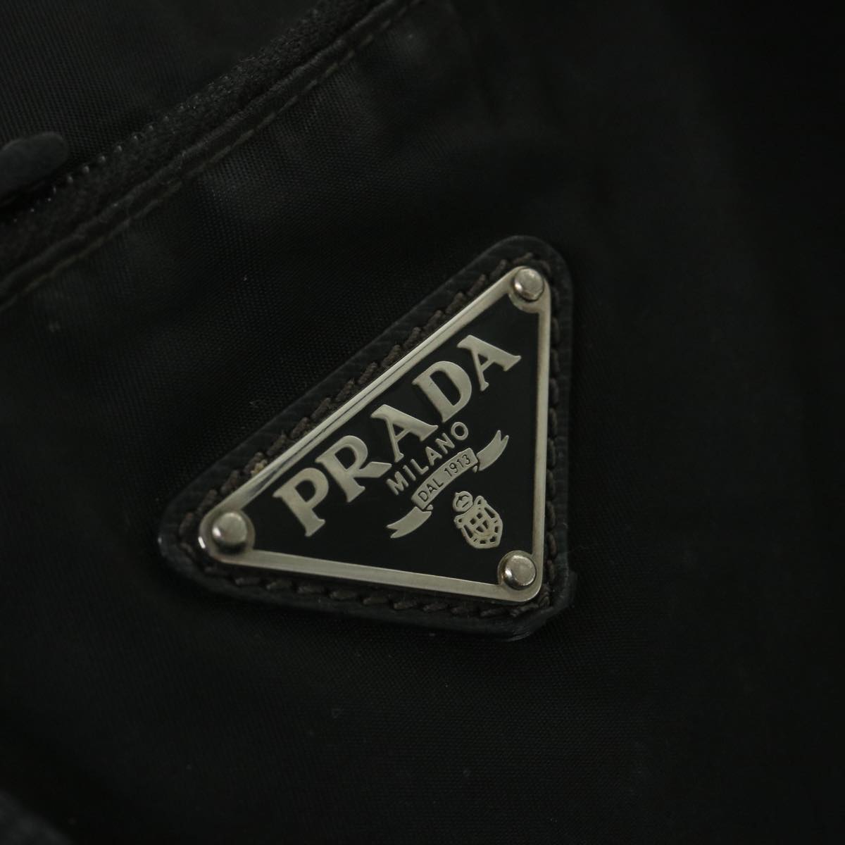 PRADA Boston Bag Nylon Black Auth fm2980