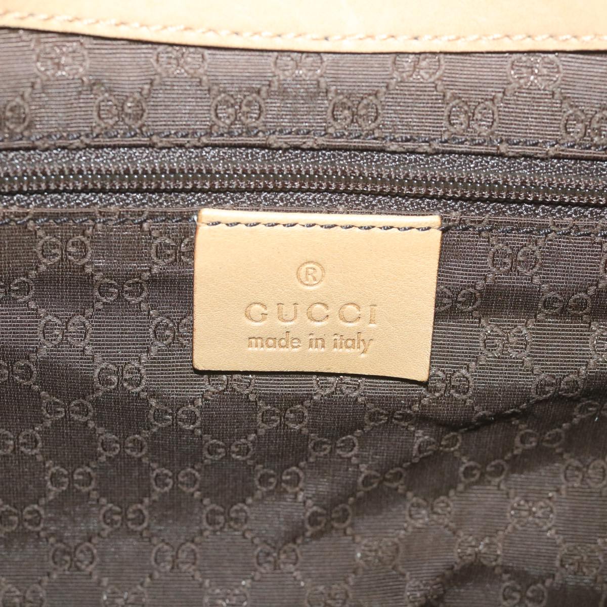 GUCCI Jackie Shoulder Bag Leather Beige 92736 Auth fm2983