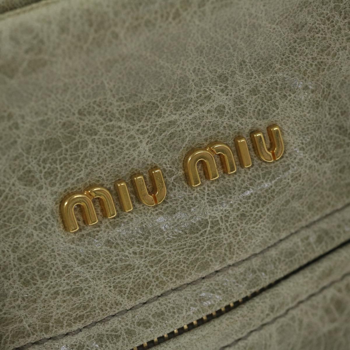 Miu Miu Paddington Hand Bag Leather 2way Gray Auth fm3011