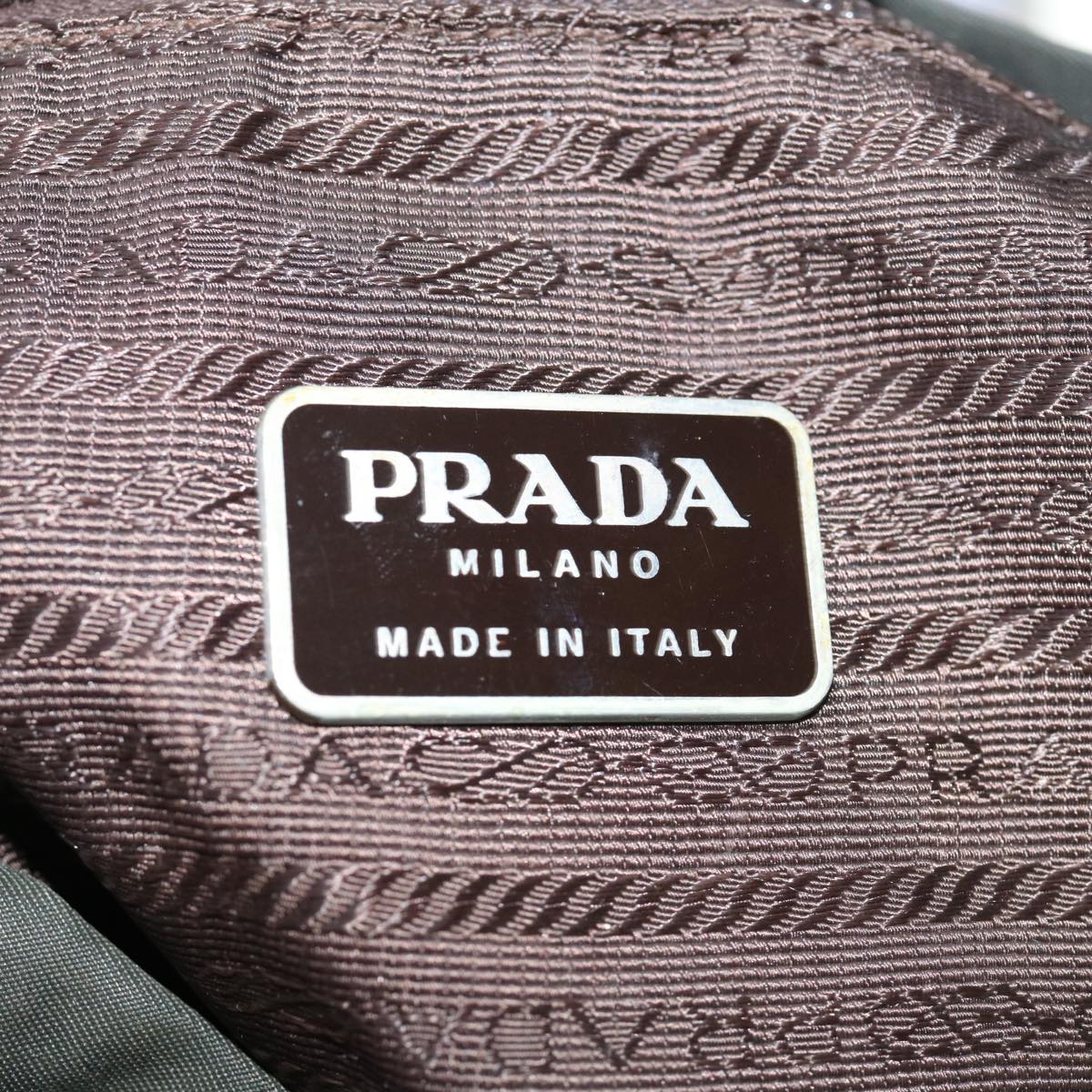 PRADA Backpack Nylon Khaki Auth fm3034