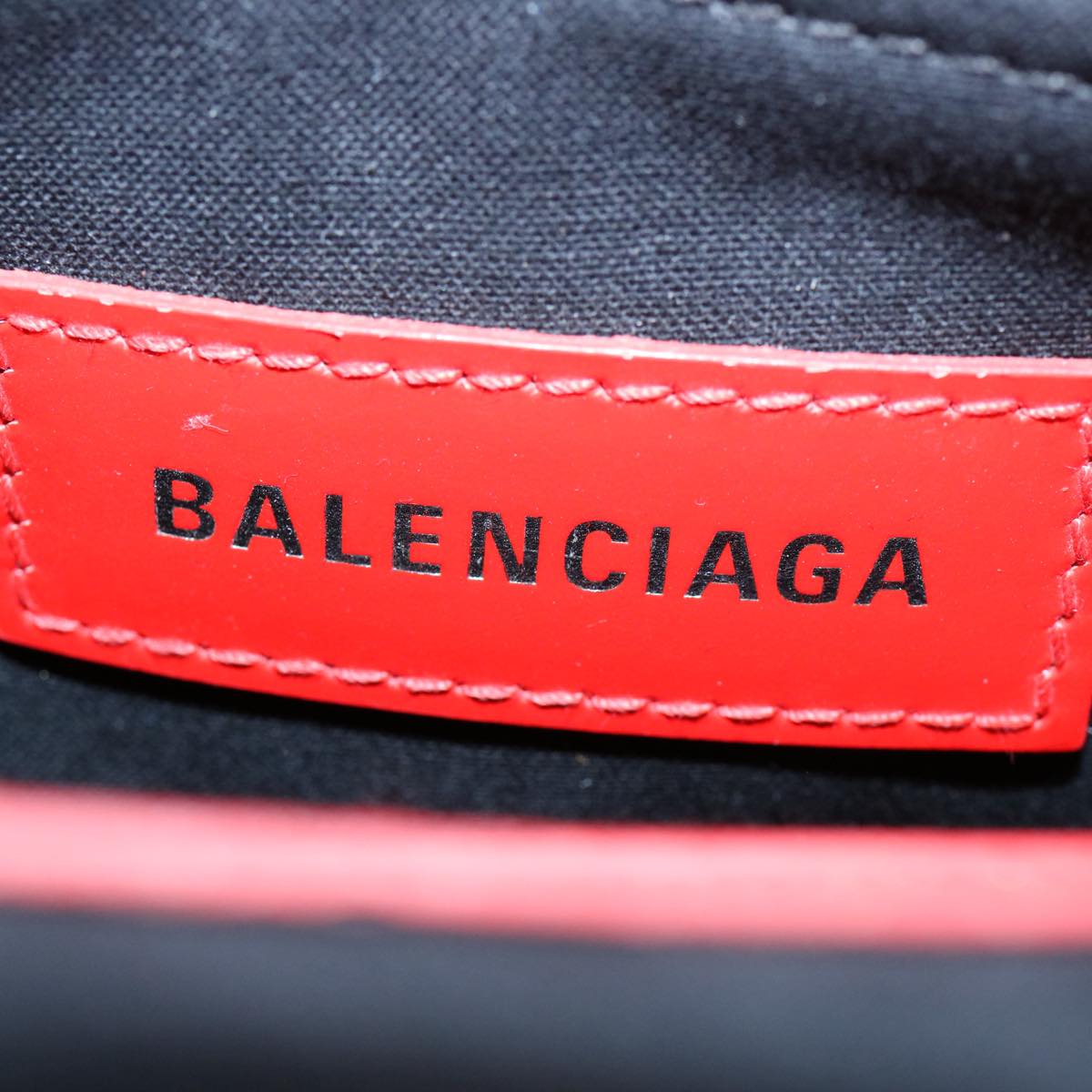 BALENCIAGA Hard Ware Small Hand Bag Canvas Black Red 671402 Auth fm3051