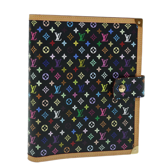 LOUIS VUITTON Multicolor Agenda GM Day Planner Cover Black R20893 Auth fm3102SAV