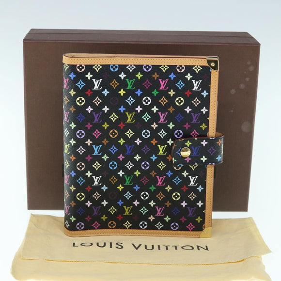 LOUIS VUITTON Multicolor Agenda GM Day Planner Cover Black R20893 Auth fm3102SAV