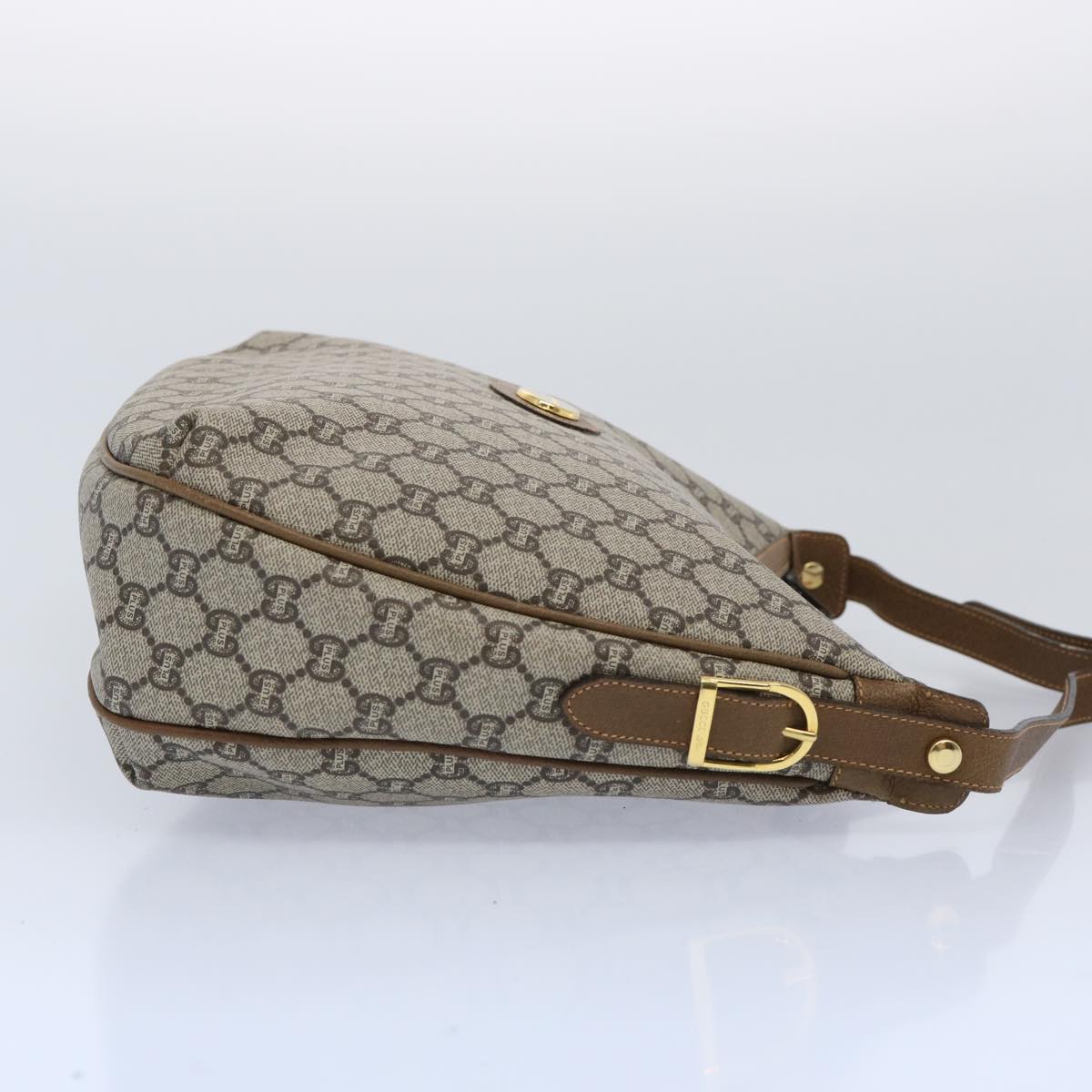 GUCCI GG Plus Supreme Shoulder Bag Beige Auth fm3139