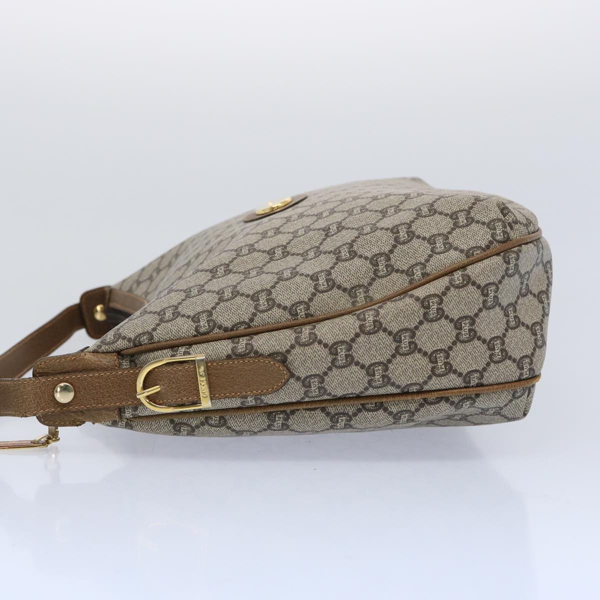 GUCCI GG Plus Supreme Shoulder Bag Beige Auth fm3139