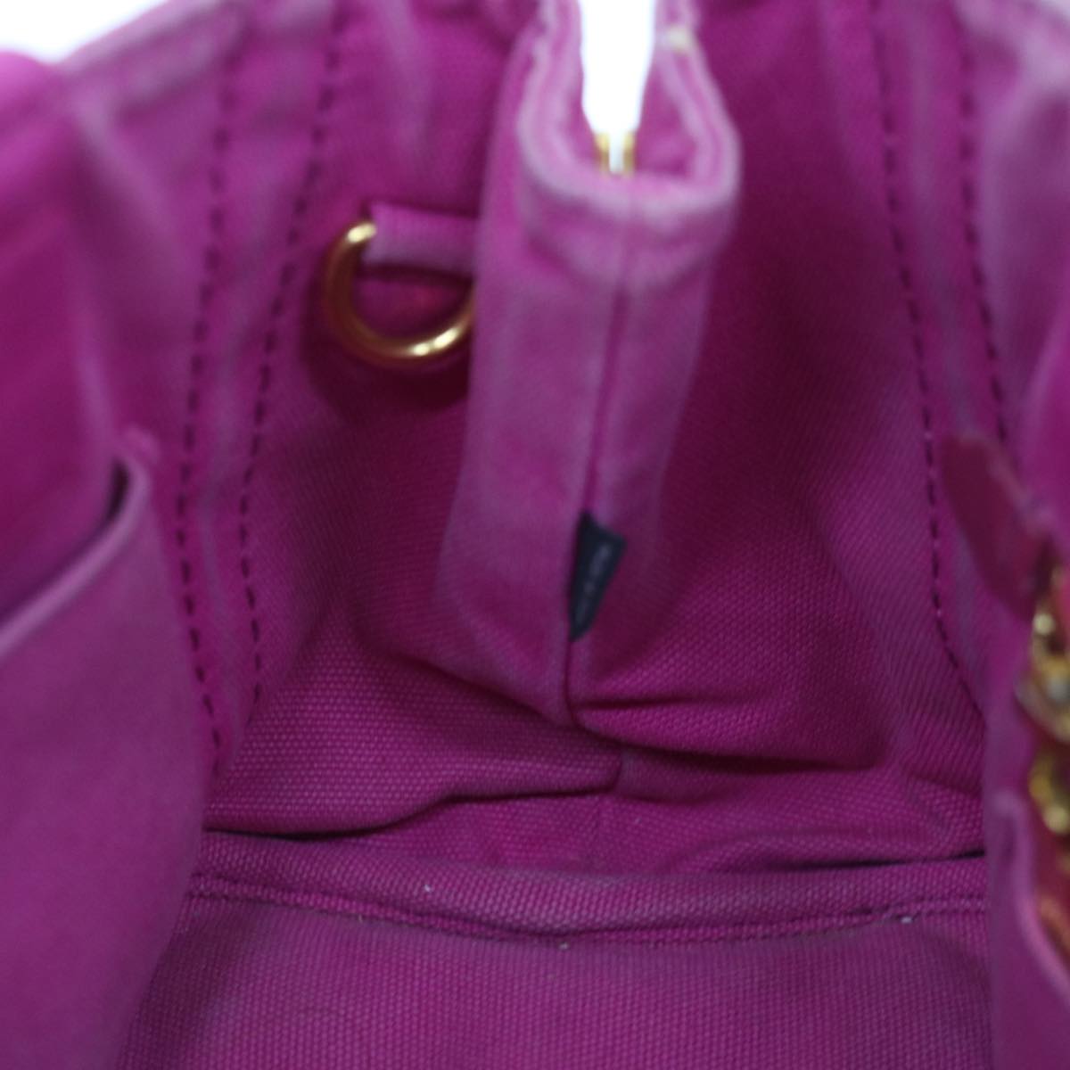 PRADA Canapa PM Hand Bag Canvas Pink Auth fm3153