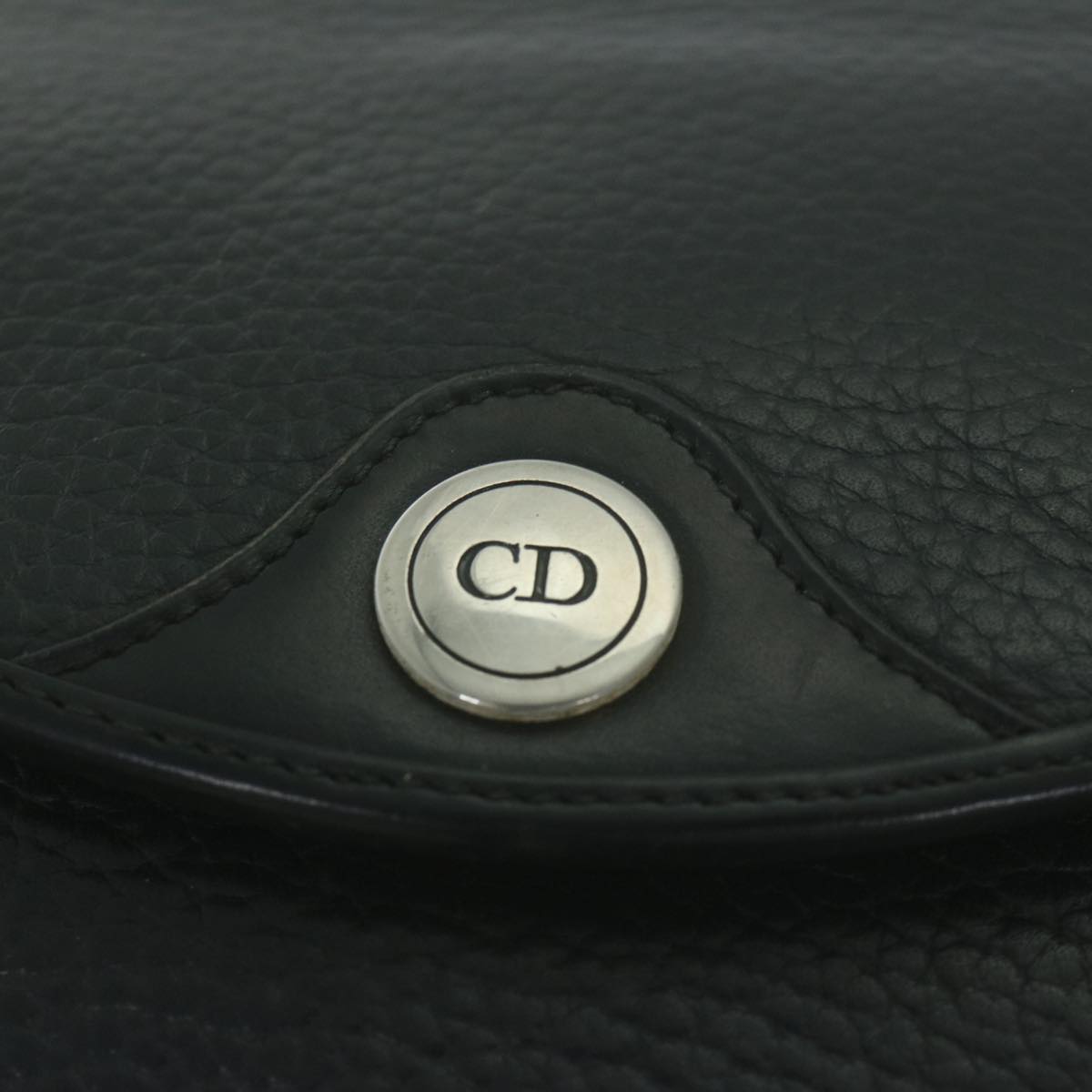 Christian Dior Shoulder Bag Leather Black Auth fm3173