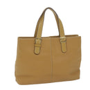 Burberrys Tote Bag Leather Beige Auth fm3177-1