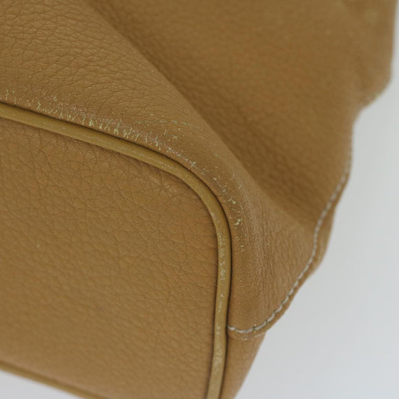 Burberrys Tote Bag Leather Beige Auth fm3177
