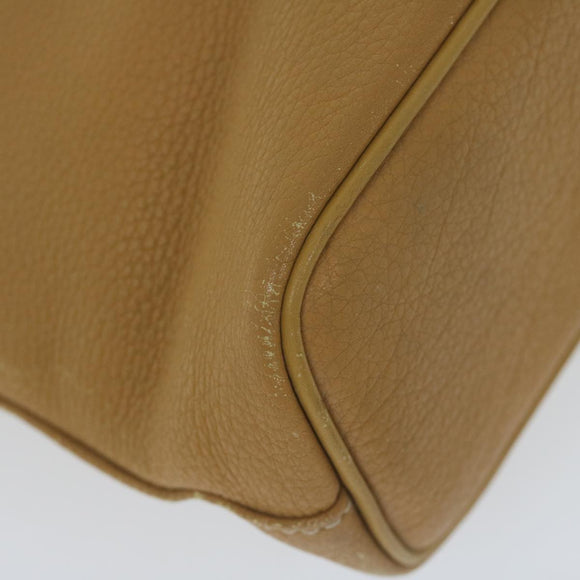 Burberrys Tote Bag Leather Beige Auth fm3177