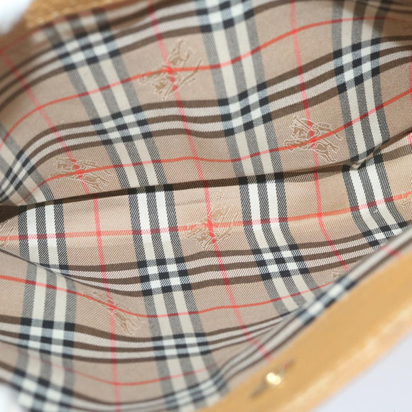 Burberrys Tote Bag Leather Beige Auth fm3177