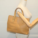Burberrys Tote Bag Leather Beige Auth fm3177-19