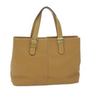 Burberrys Tote Bag Leather Beige Auth fm3177-13