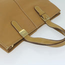Burberrys Tote Bag Leather Beige Auth fm3177-6