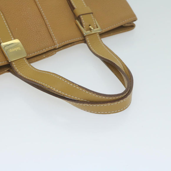 Burberrys Tote Bag Leather Beige Auth fm3177