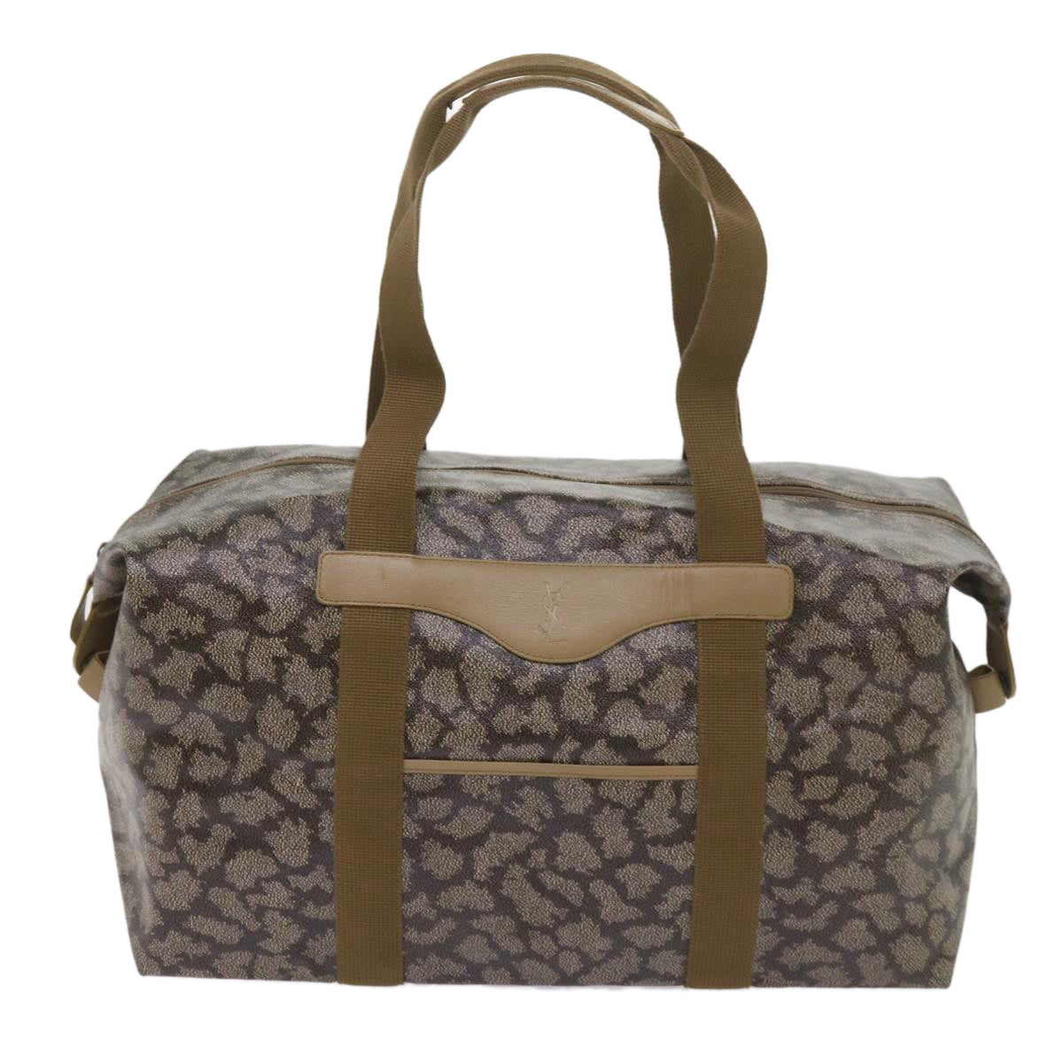 SAINT LAURENT Clutch Bag Boston Bag PVC 2Set Gray Auth fm3180 - 0
