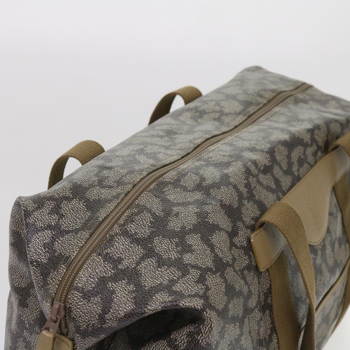 SAINT LAURENT Clutch Bag Boston Bag PVC 2Set Gray Auth fm3180