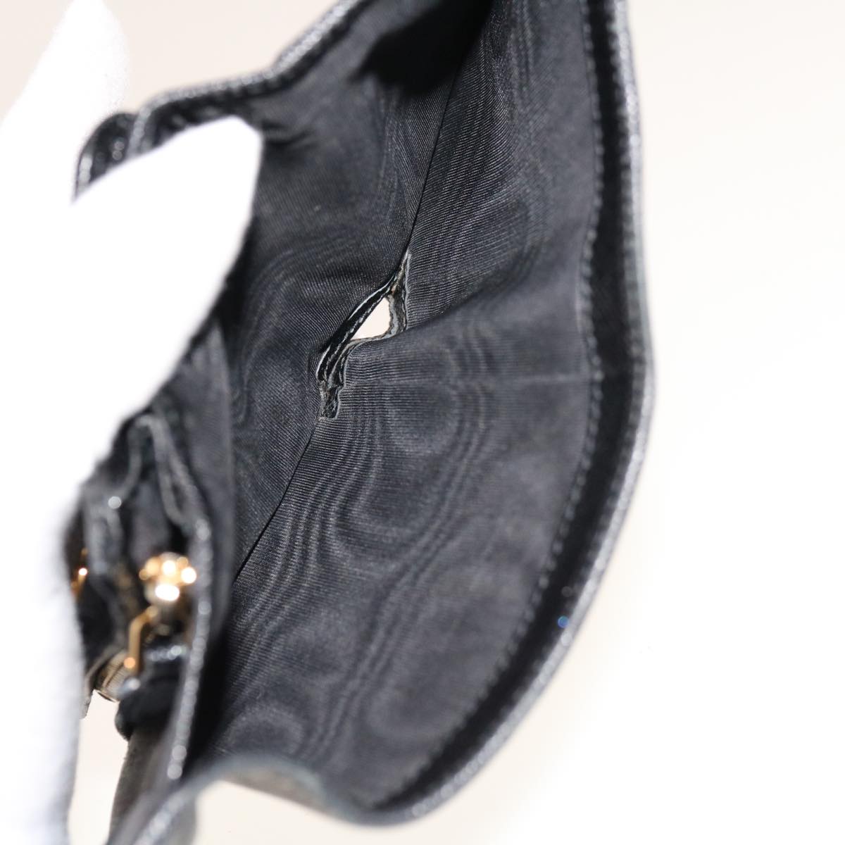 PRADA Wallet Safiano leather Black Auth fm3191
