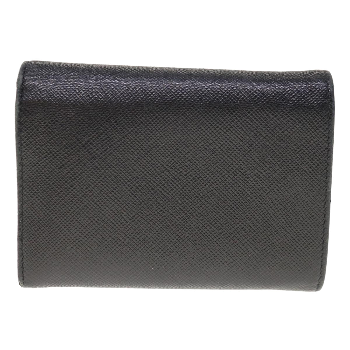 PRADA Wallet Safiano leather Black Auth fm3191 - 0