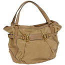 GUCCI Horsebit Shoulder Bag Leather Beige 203546 Auth fm3198-1