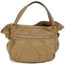 GUCCI Horsebit Shoulder Bag Leather Beige 203546 Auth fm3198-3