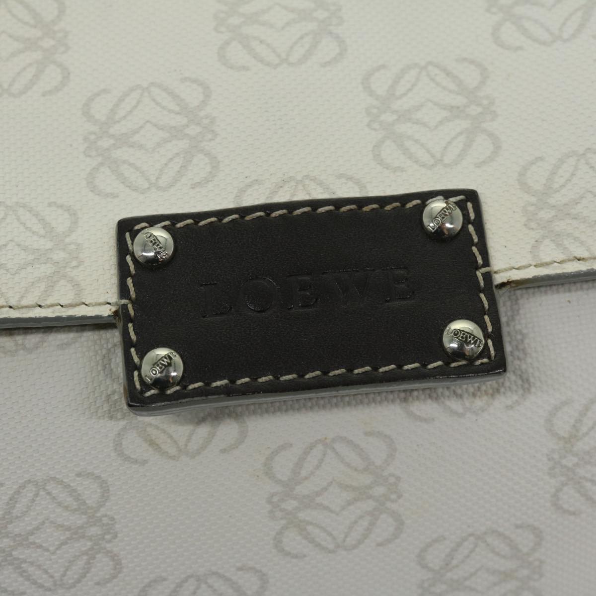 LOEWE Anagram Shoulder Bag PVC White Auth fm3203