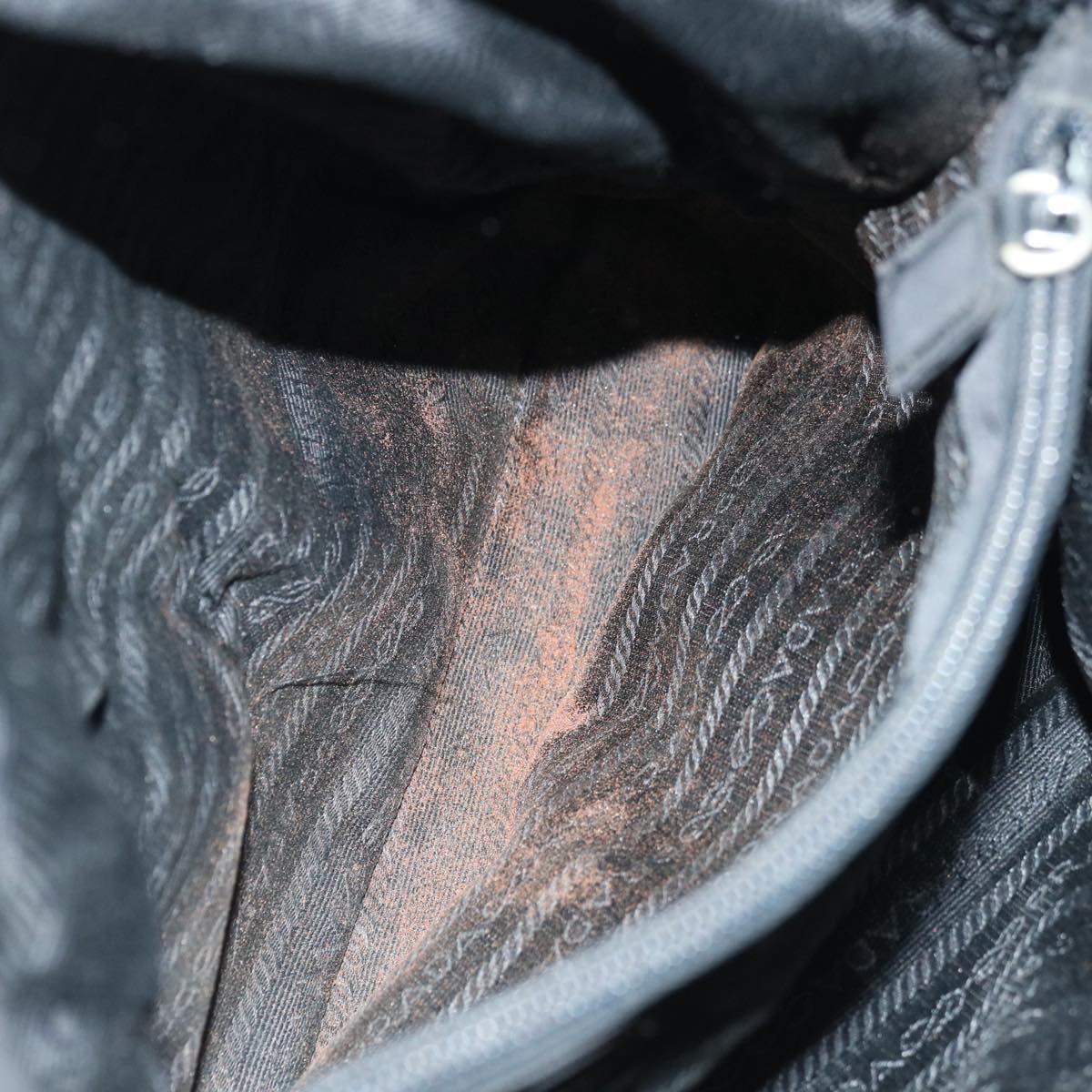 PRADA Hand Bag Nylon Black Auth fm3210