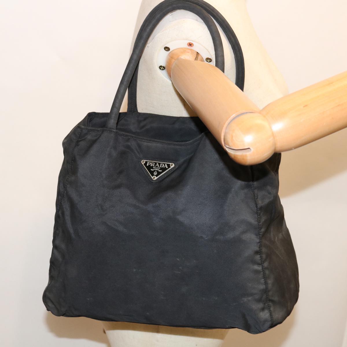 PRADA Hand Bag Nylon Black Auth fm3210