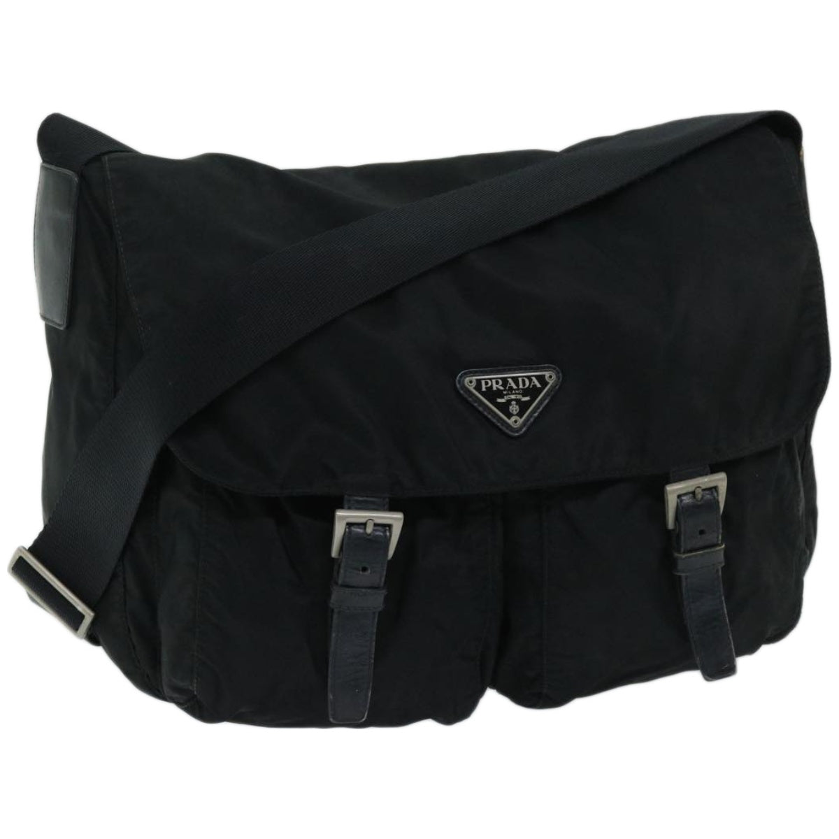 PRADA Shoulder Bag Nylon Black Auth fm3211