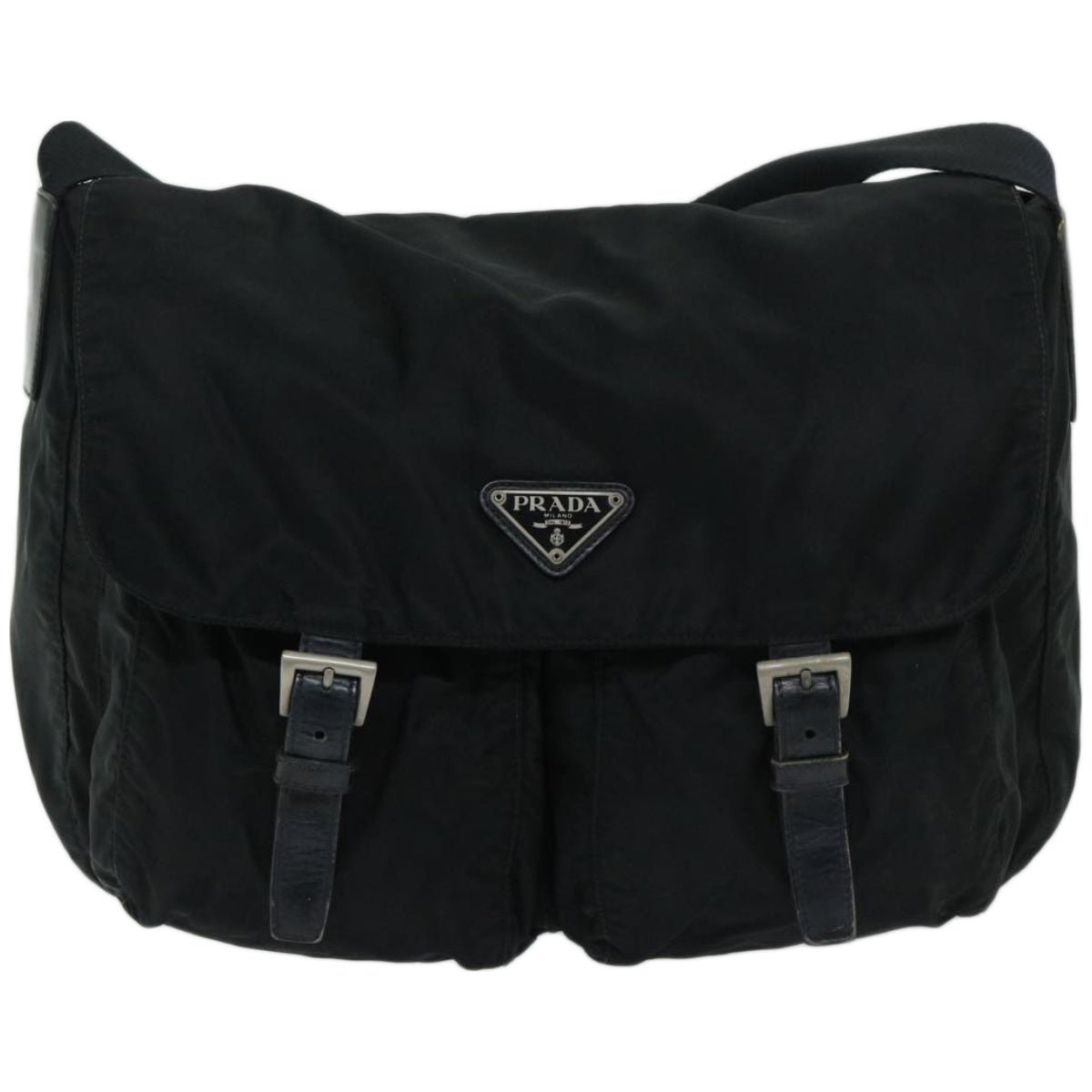 PRADA Shoulder Bag Nylon Black Auth fm3211