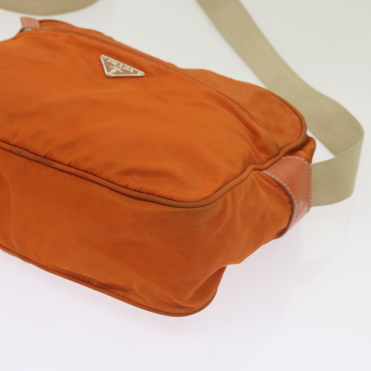 PRADA Shoulder Bag Nylon Orange Auth fm3214