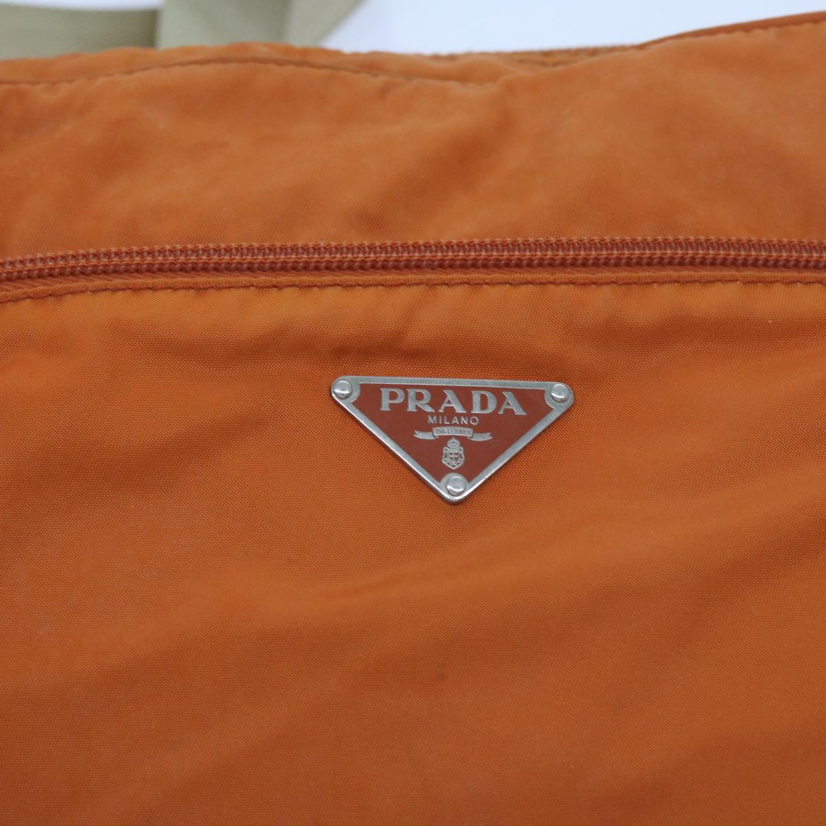 PRADA Shoulder Bag Nylon Orange Auth fm3214