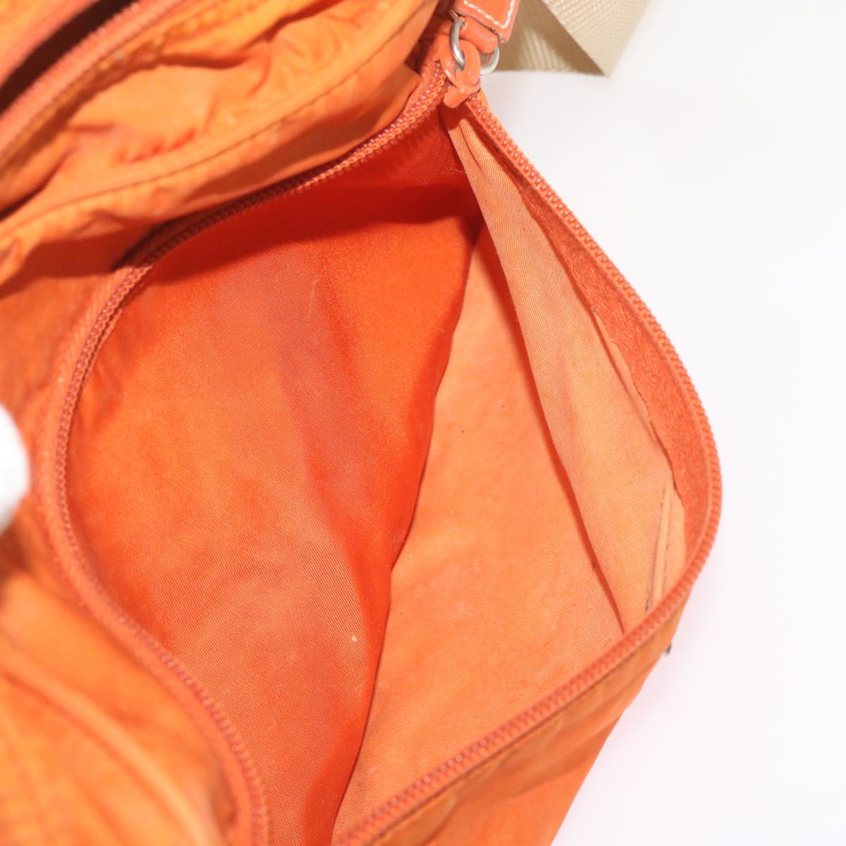 PRADA Shoulder Bag Nylon Orange Auth fm3214