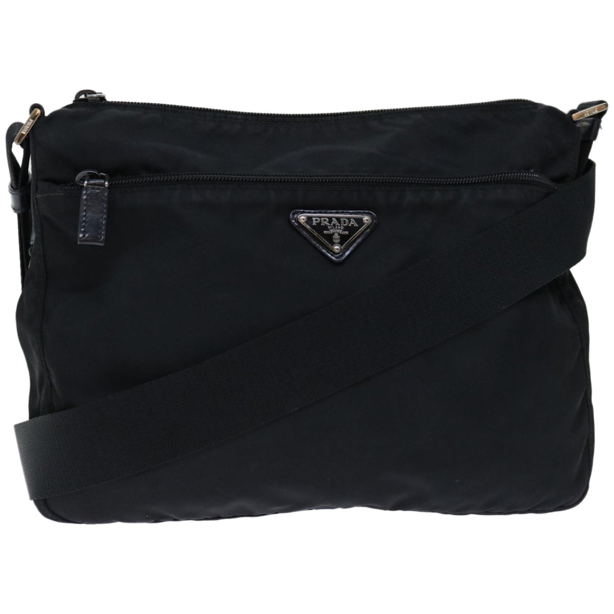 PRADA Shoulder Bag Nylon Black Auth fm3218