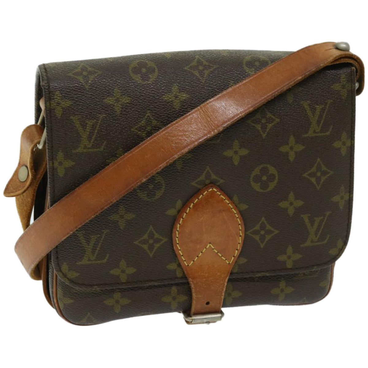 LOUIS VUITTON Monogram Cartouchiere MM Shoulder Bag Vintage M51253 Auth fm3239