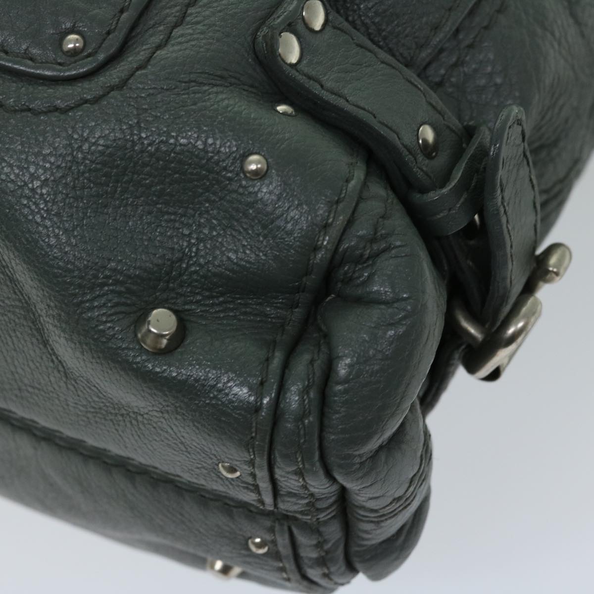 Chloe Paddington Shoulder Bag Leather Gray 03 06 53 Auth fm3248