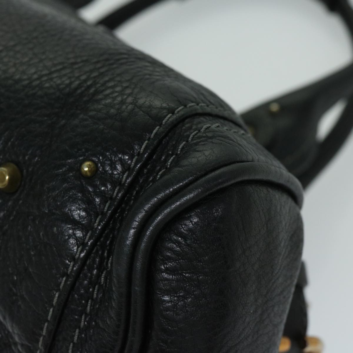 Chloe Paddington Shoulder Bag Leather Black Auth fm3249