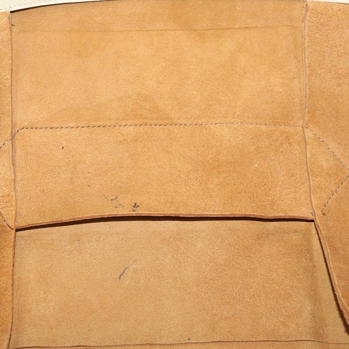 CELINE Horizontal Cabas Tote Bag Leather Beige Brown Auth fm3255