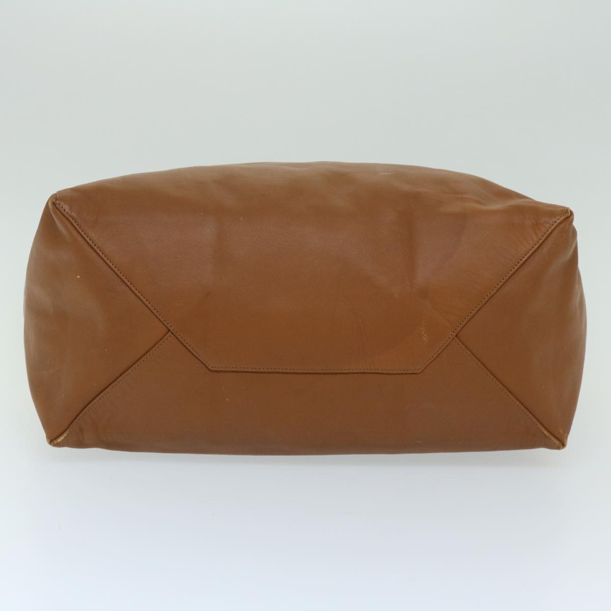 CELINE Horizontal Cabas Tote Bag Leather Beige Brown Auth fm3255