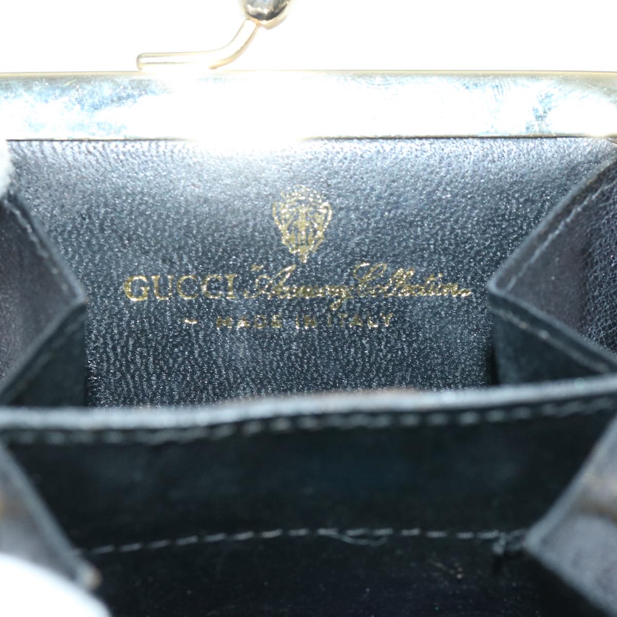 GUCCI GG Canvas Web Sherry Line Gamaguchi Coin Purse Black Red Green Auth fm3299